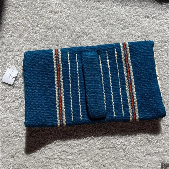 Original Chimayo Purse Blue and Red Patterned Clutch - Picture 3 of 4